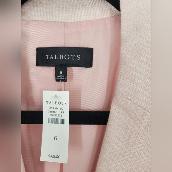 Talbots pink linen blend blazer jacket Size 6 New - Picture 3 of 6